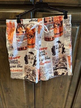 Like new Budweiser Vintage Print Men’s Swim Trunks Shorts S